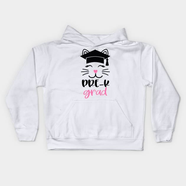 Cat Pre-K Grad Last Day of School Kids Hoodie by DAN LE